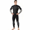 Acdive Men 3mm Fullsuit (Black/Grey) - Chest Shark Skin Printed Knee