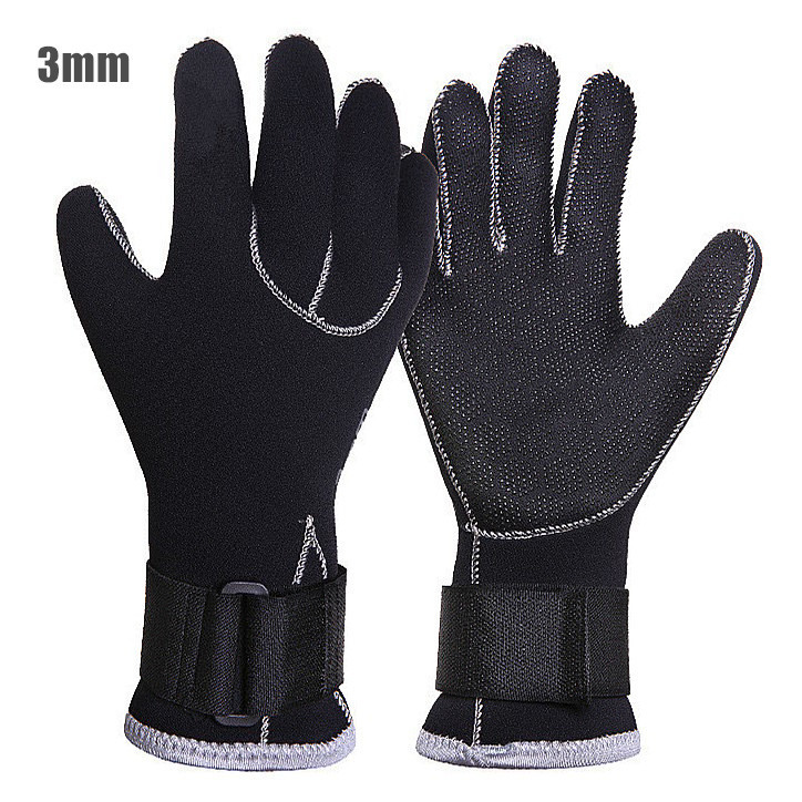 Unisex 3mm Unti-Slip Five Finger Wetsuit Gloves